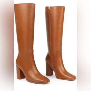 NIB Zzheels Knee High Boots Square Toe